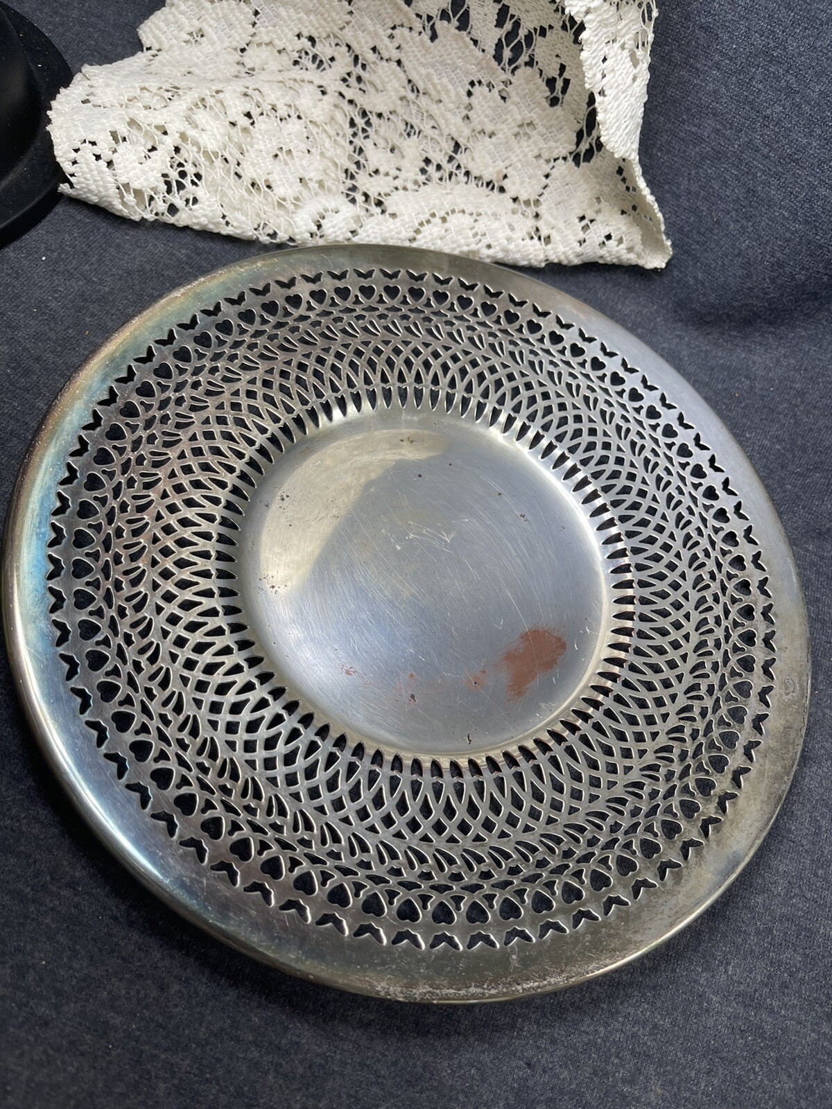 Vintage Beautiful Benedict Plate 668 Decorative Silver Plated Dish 10" Intricate