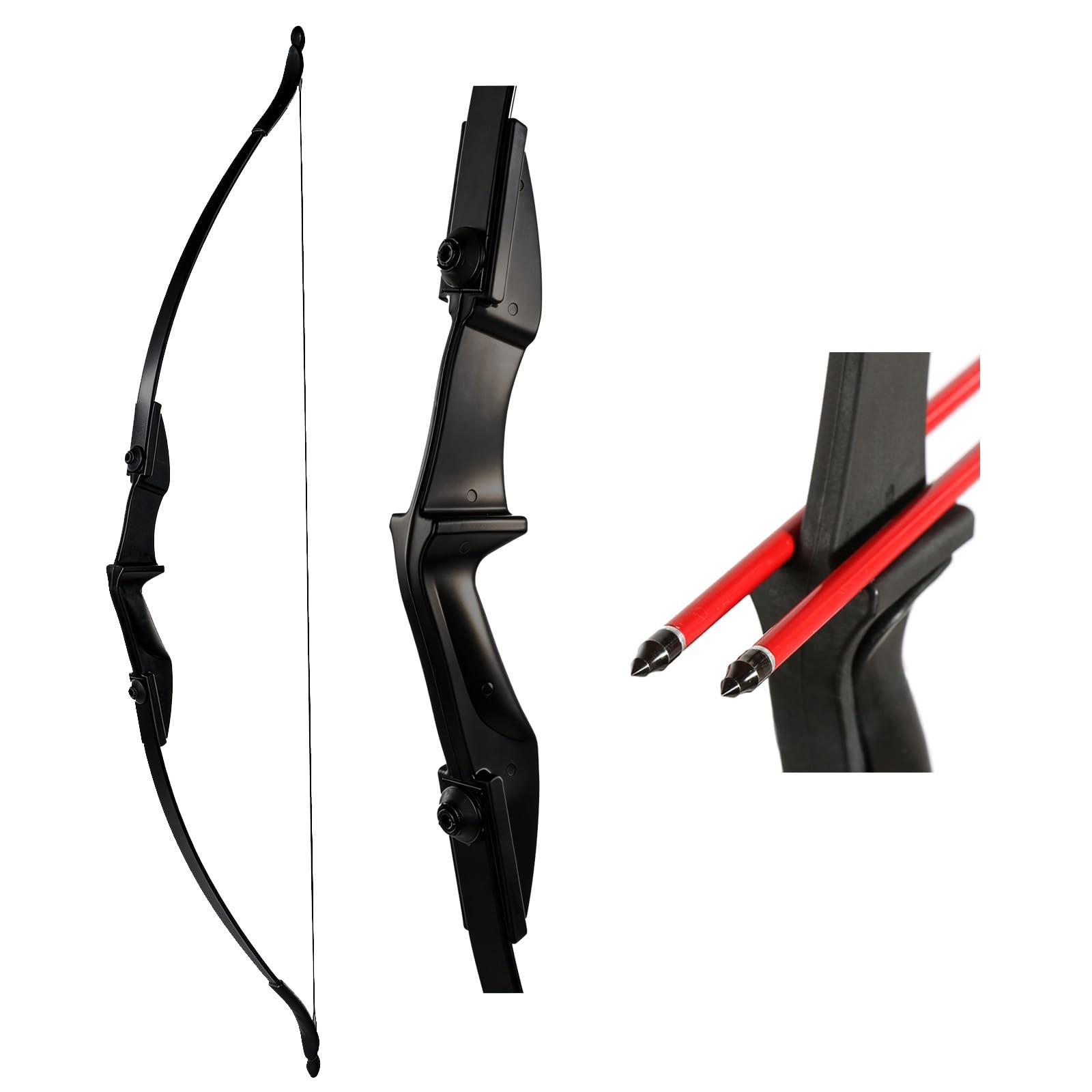 TOPARCHERY Archery 57 Takedown Youth Recurve Bow Hunting Black Long Bow for Begi