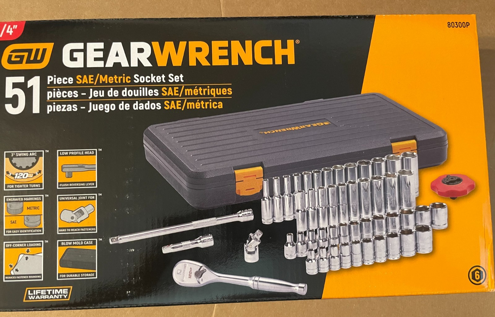 GEARWRENCH 51pc 1/4" Drive 6pt 120XP Mechanic Tool Set SAE/Metric 80300P