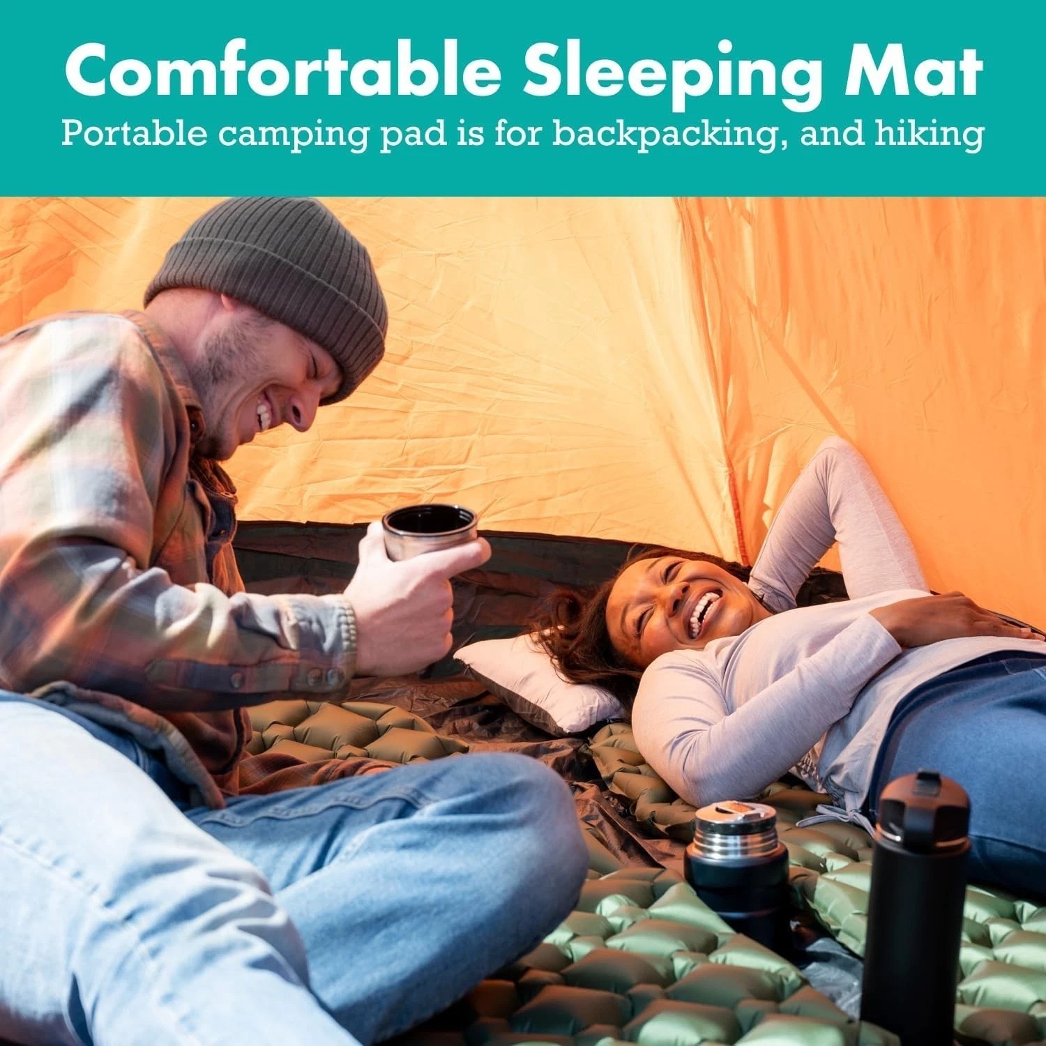 Ultralight Sleeping Mat - Inflatable & Compact Camping Air Mattress for Backp...