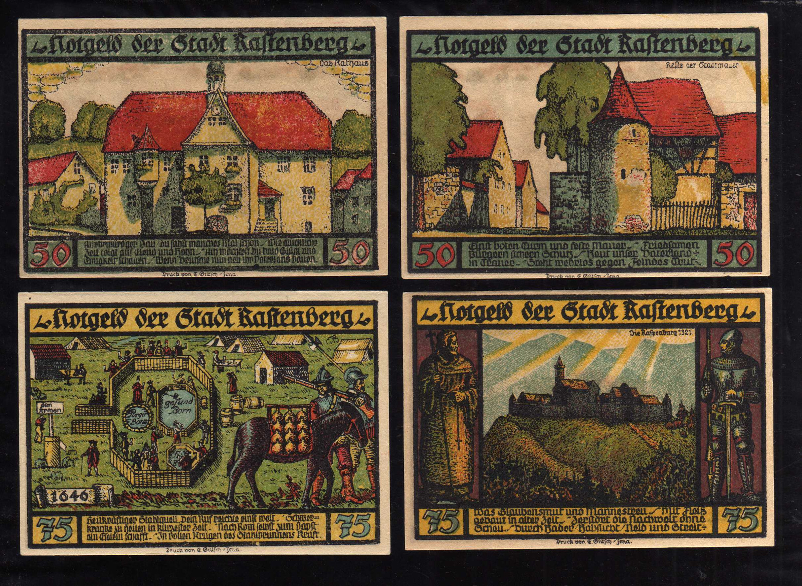 RASTENBERG - GERMANY NOTGELD -    2 x 50, 2 x 75  PFENNIG