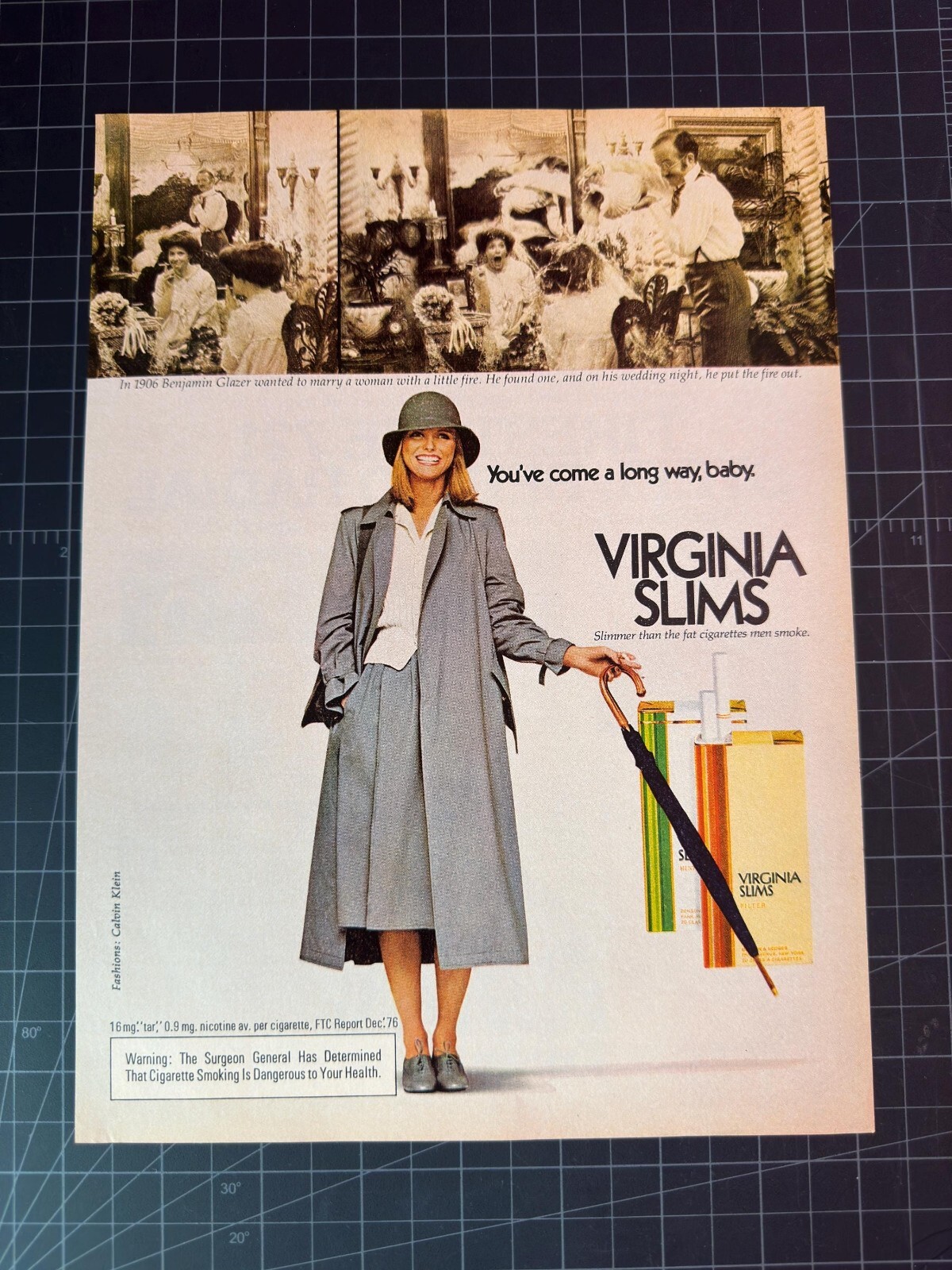 Vintage 1970s Virginia Slims Cigarettes Print Ad