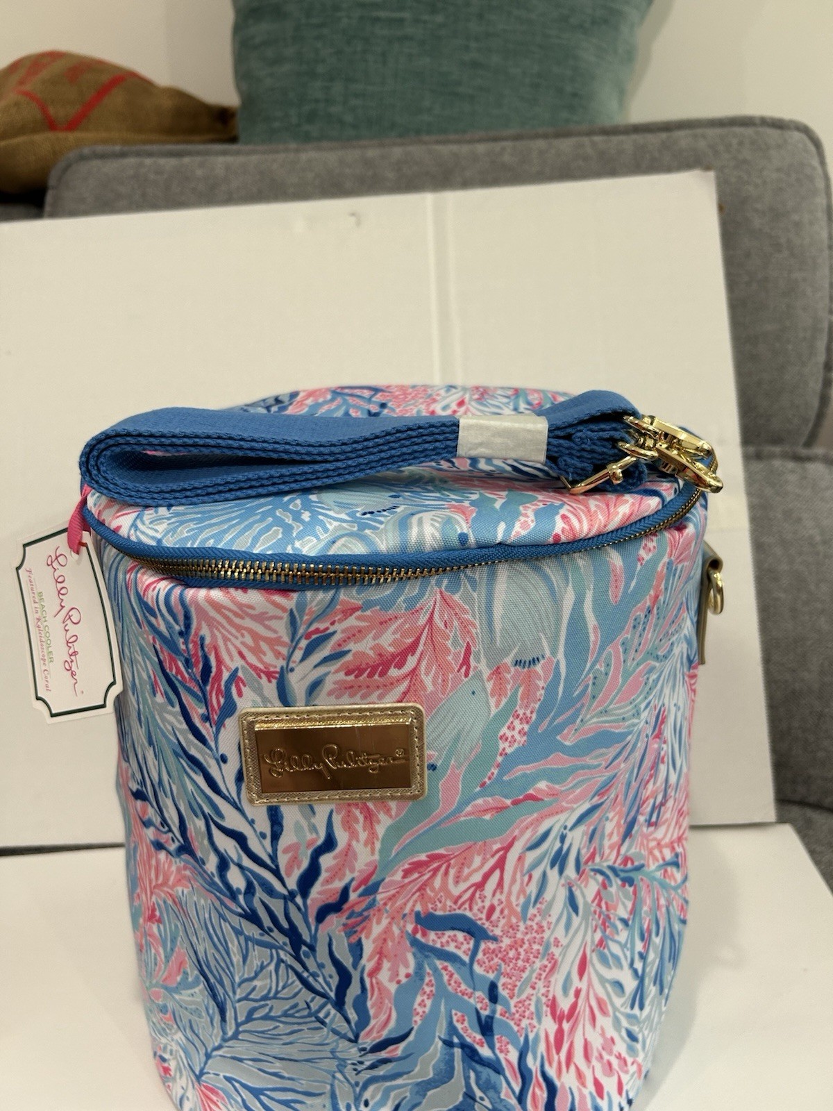 Lilly Pulitzer Beach Cooler Kaleidoscope Coral Insulated Bag NWT Strap
