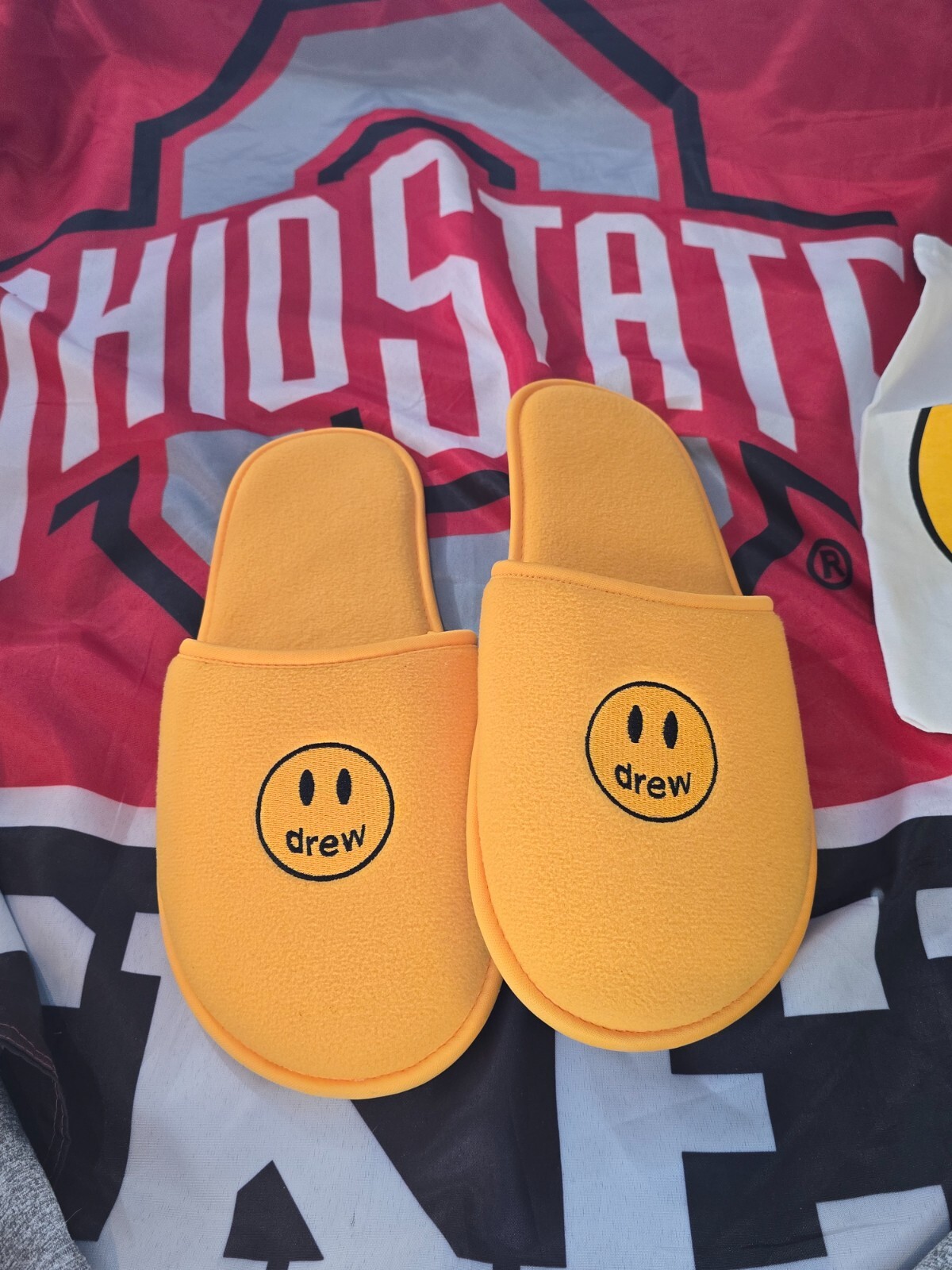 Drew House sz L/XL House Slippers “Golden Yellow” + Drew House Shorts SZ LG