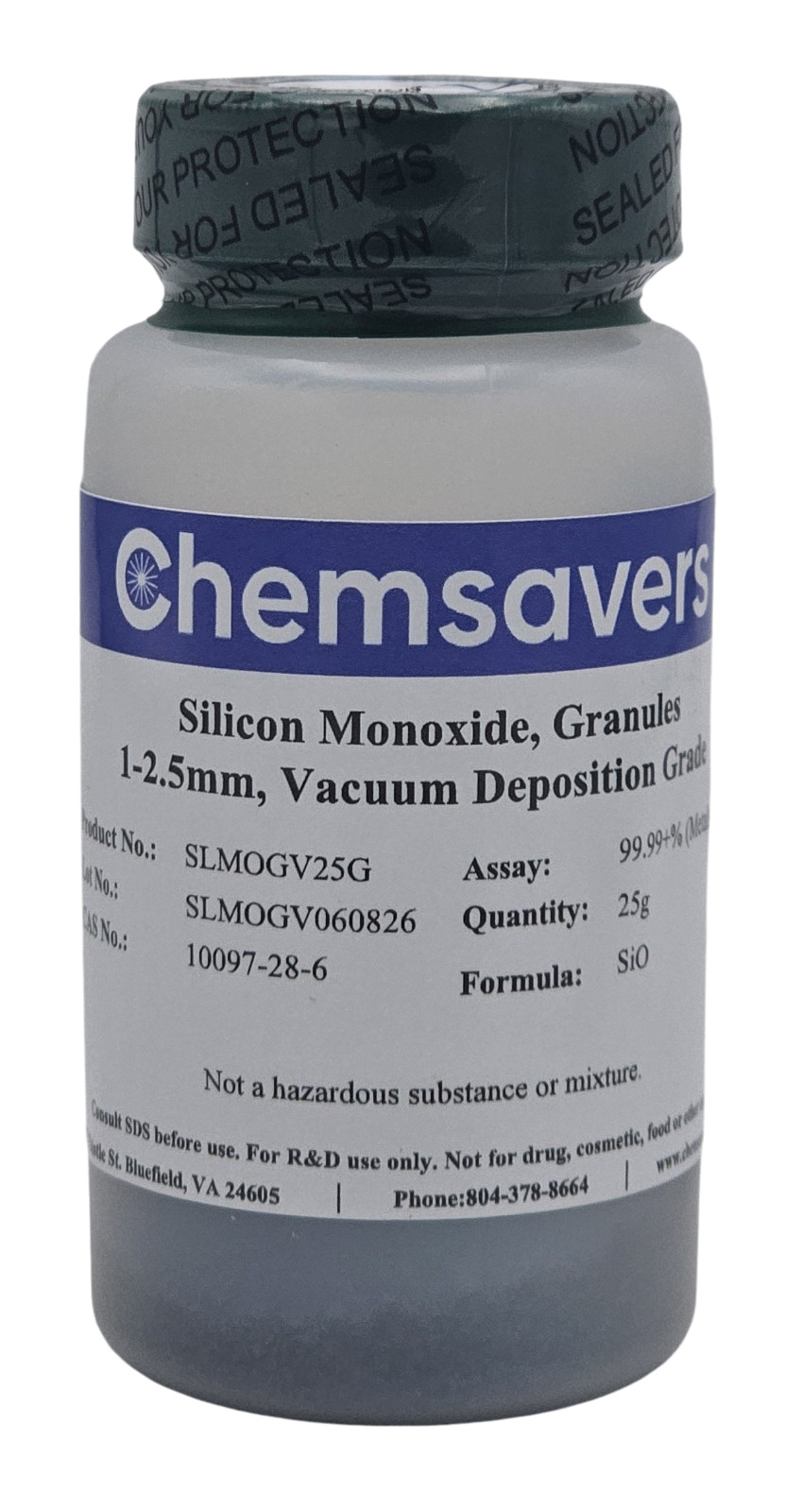 Silicon Monoxide, Granules 1-2.5mm, Vacuum Deposition Grade, 99.99+%, 25g