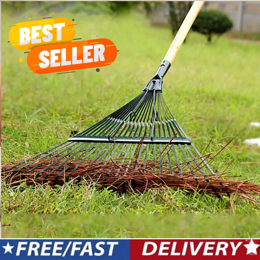 22 Teeth Heavy Duty Steel Metal Rake for Head High Carbon Steel Lawn Leaves