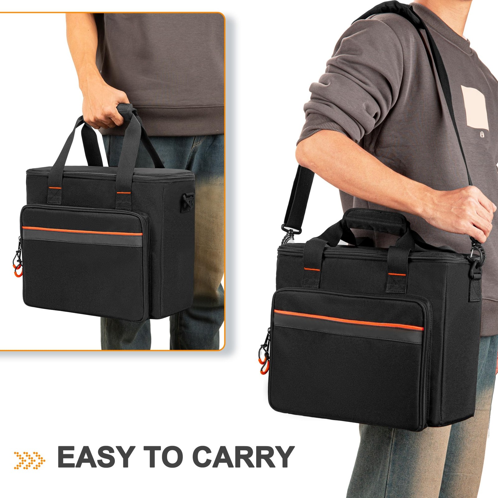 PGmoon 6 Slots Wireless Microphone Carrying Case, Mic Storage Standard, black