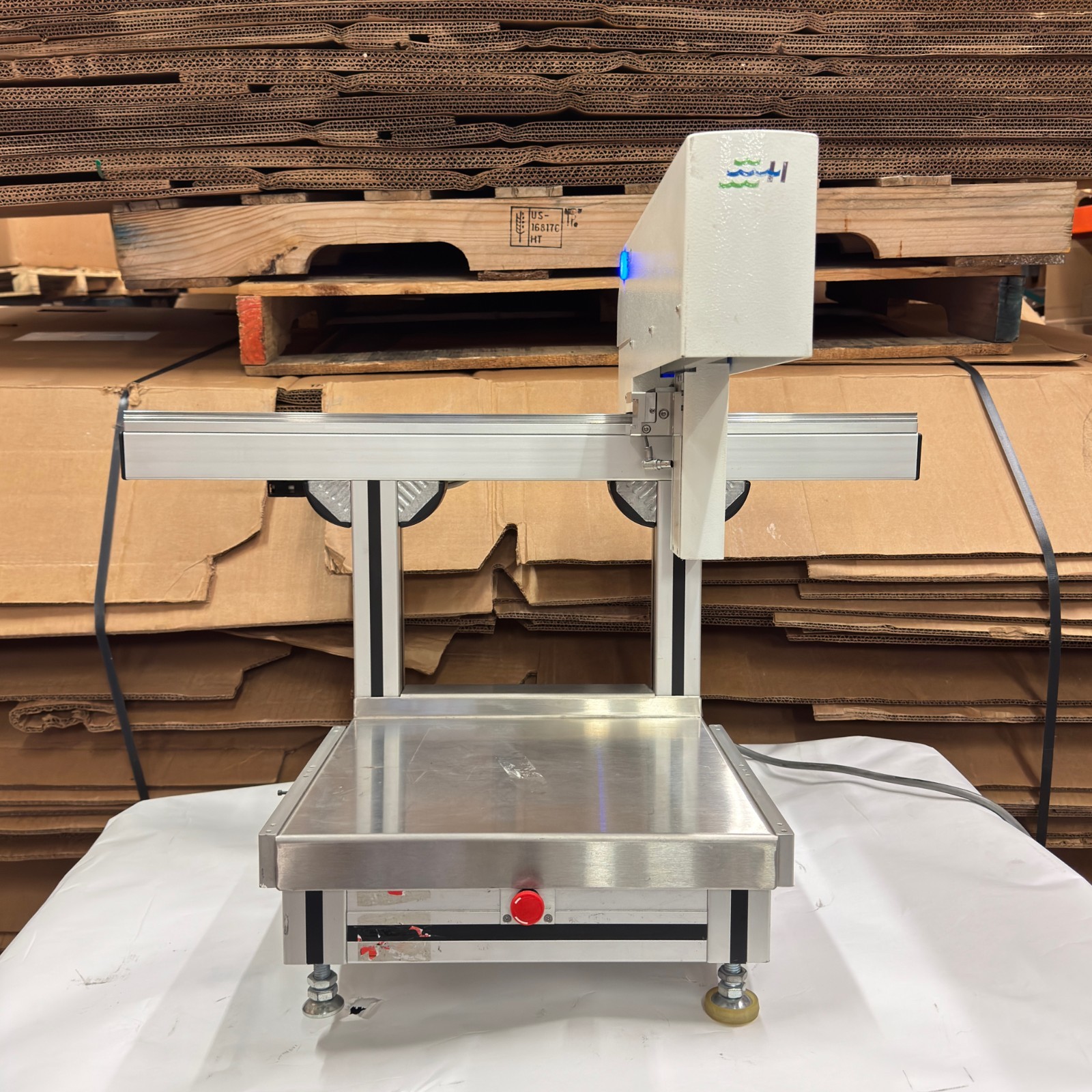 SOLO Industrial Marking Machine Automated Labeling Head Precision Rail Blue AsIs