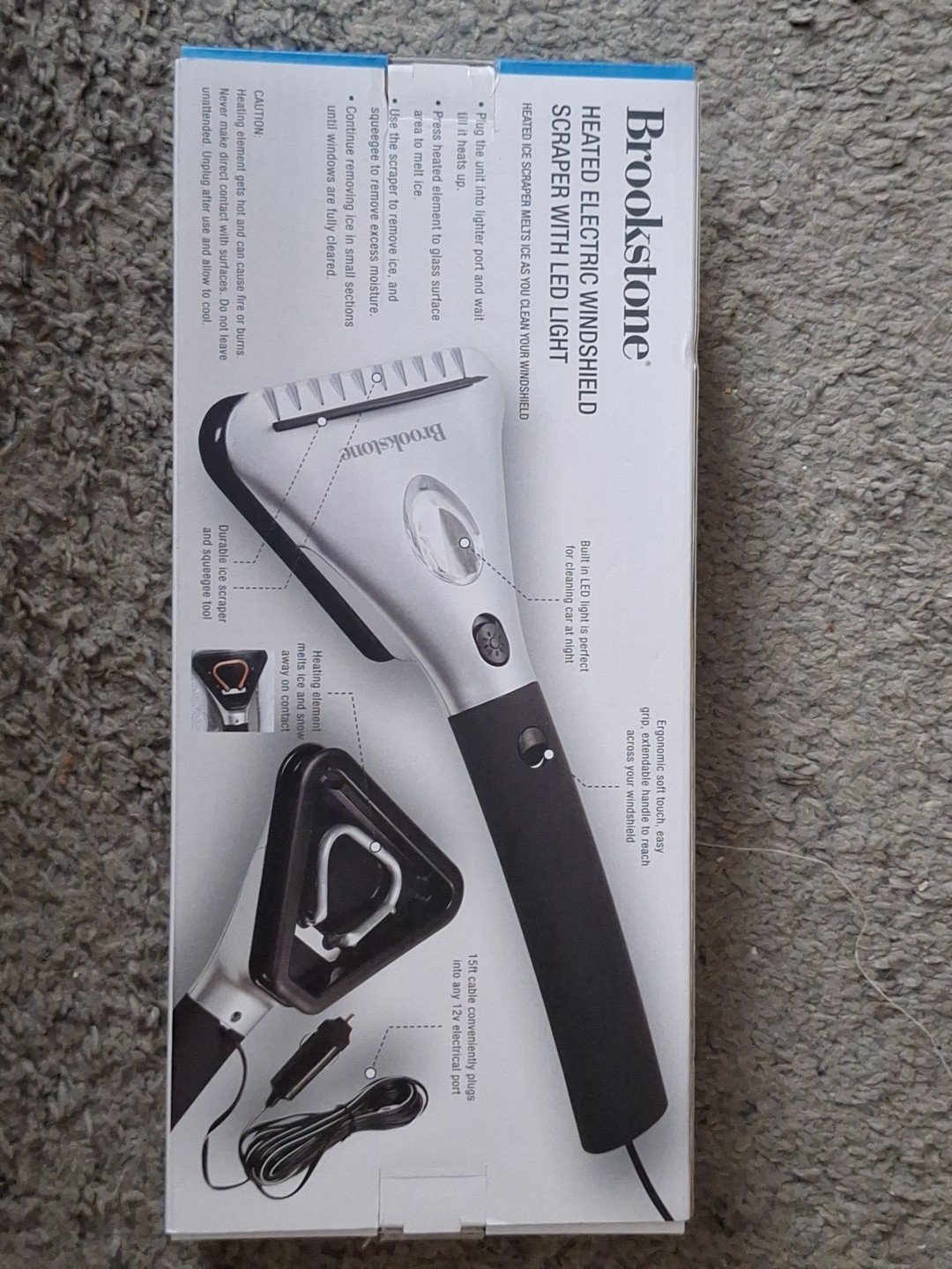Brookstone Windshield Scraper Heated Electric With LED Light