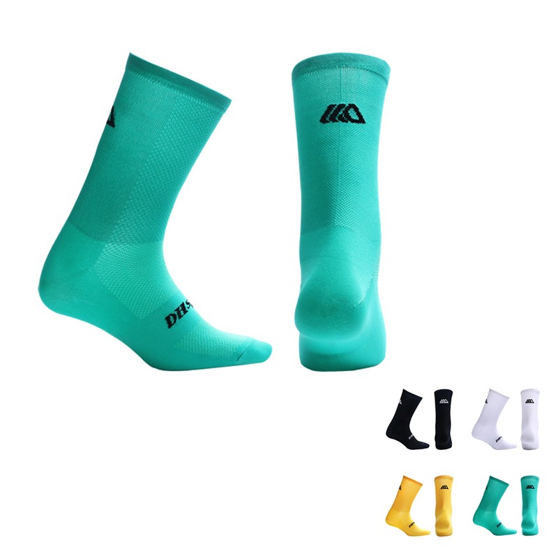 Pro Men Women Road Cycling Riding Bicycle Bike Sports Ankle Socks MTB BMX Green