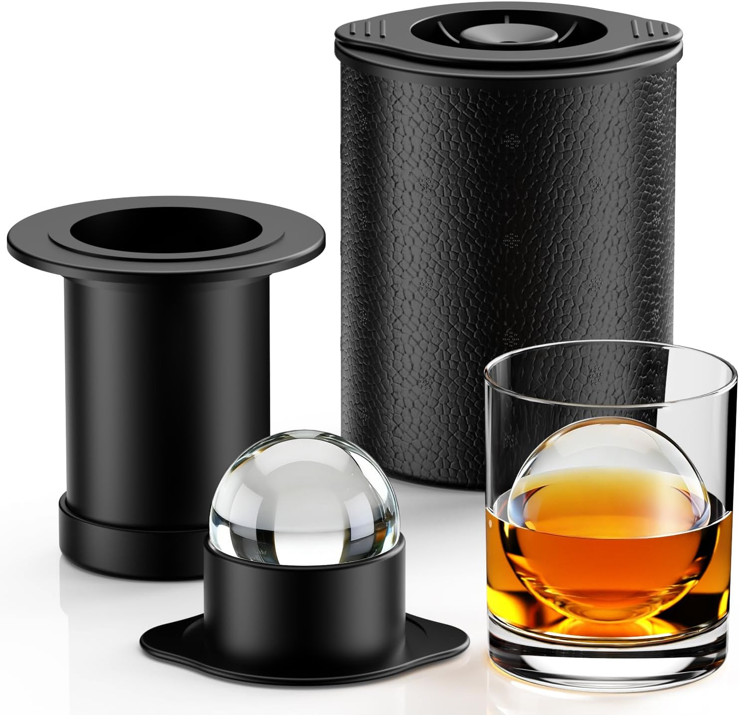 Clear Ice Ball Maker for Whiskey: 2.5" Crystal Clear Ice Maker - Large Ice Spher