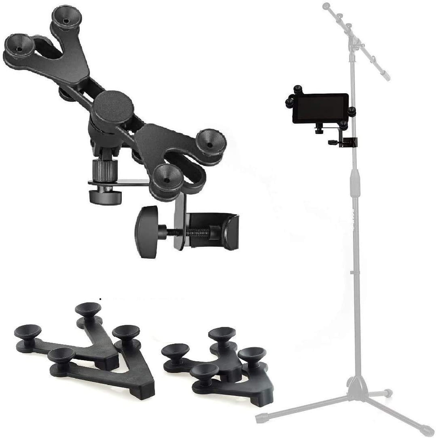 Hola! Music HM-MTH Microphone Music Stand Tablet Smartphone Holder Mount - Fi...