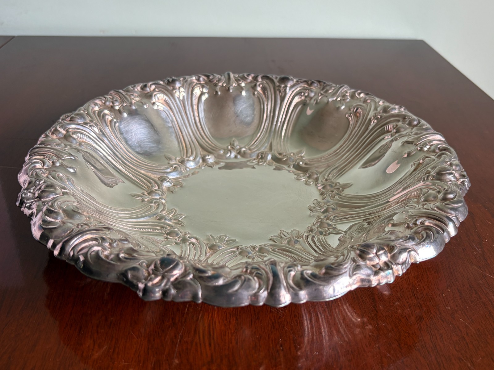 Vintage Gorham Silverplate 13" Serving Bowl YC1756 Ornate Repoussé Centerpiece