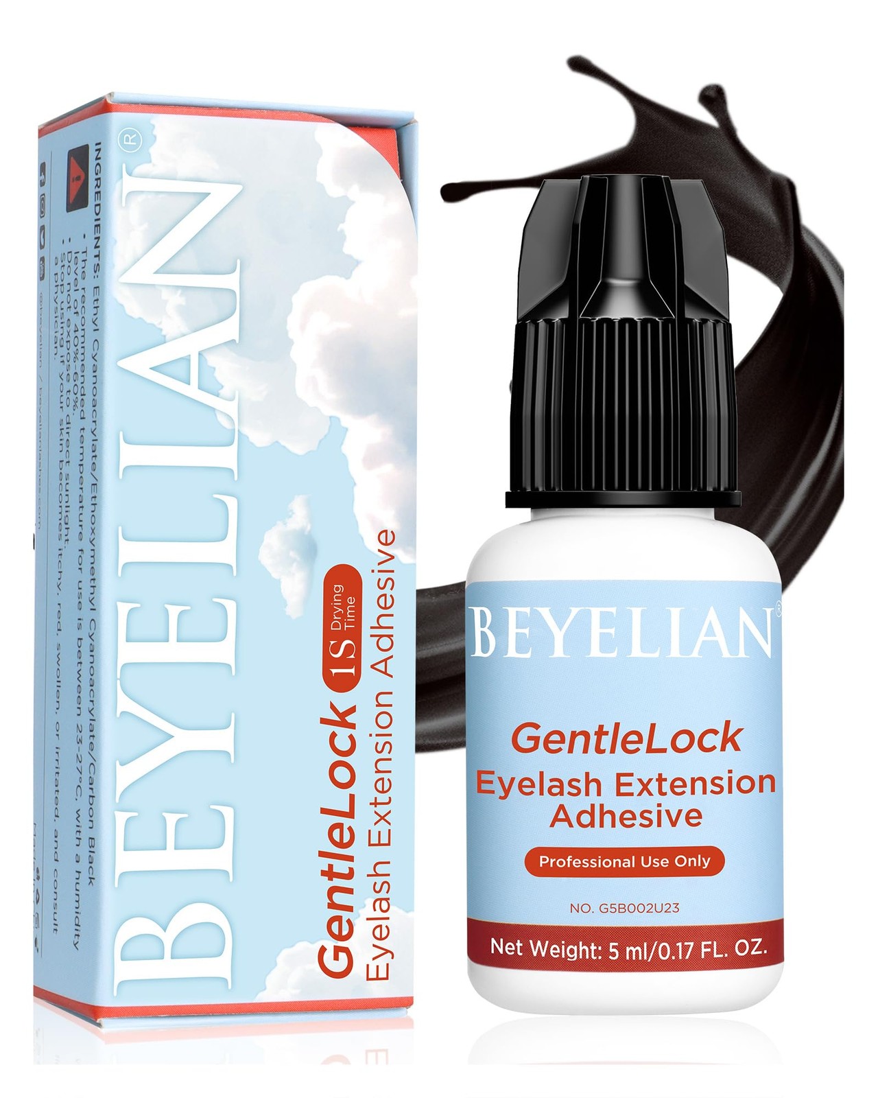 BEYELIAN Eyelash Extension Glue Extra Strong Professional Lash 5ml, black