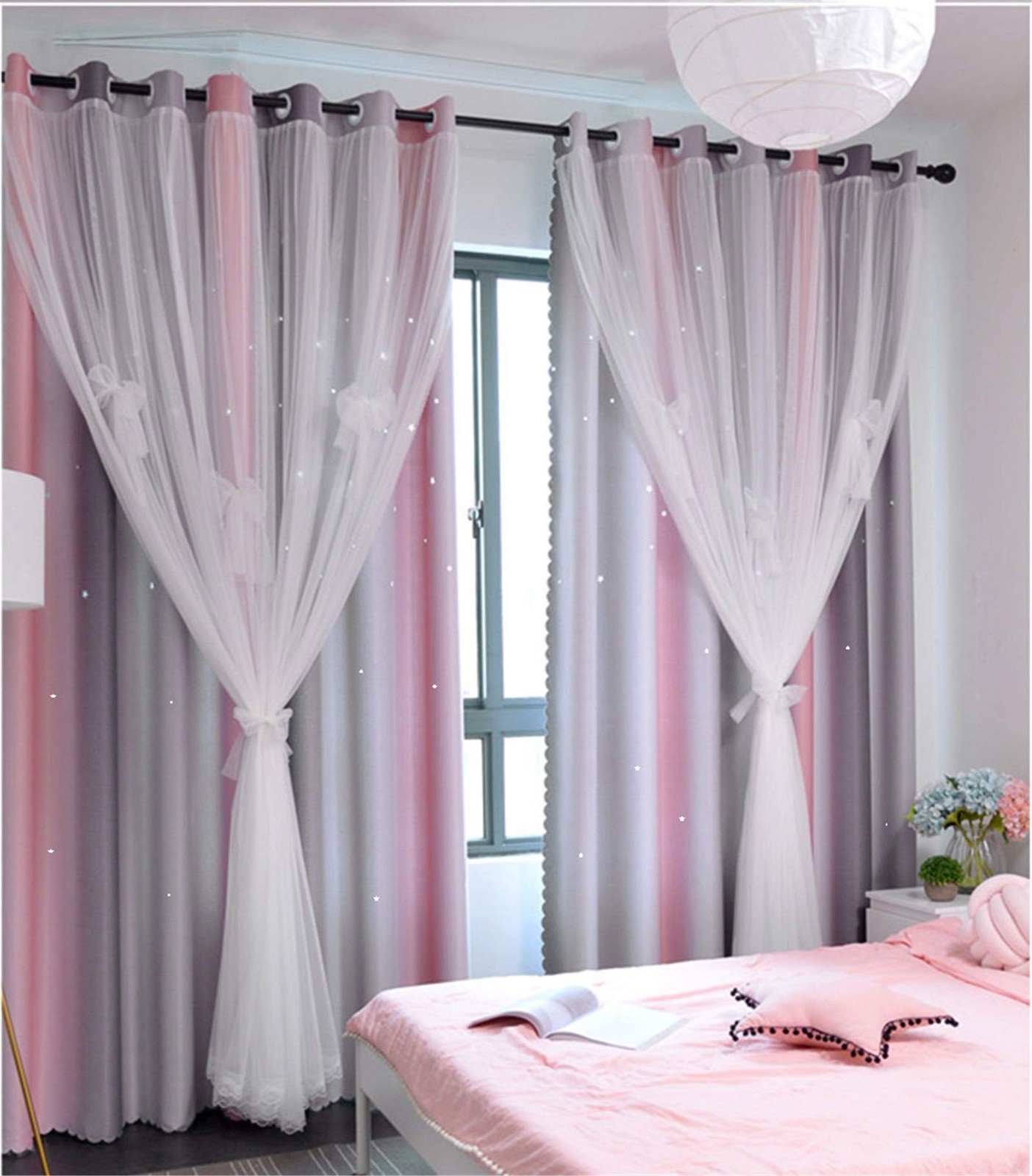 Yancorp Curtains for Girls Bedroom Kids Room Curtain Colorful Window Nursery ...