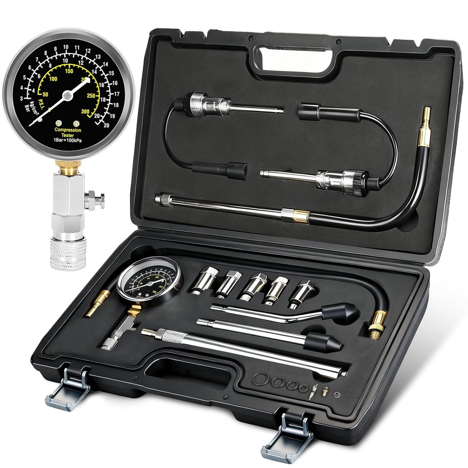 Portable Engine Compression Tester with Spark Plug Diagnostics for Fast Analysis
