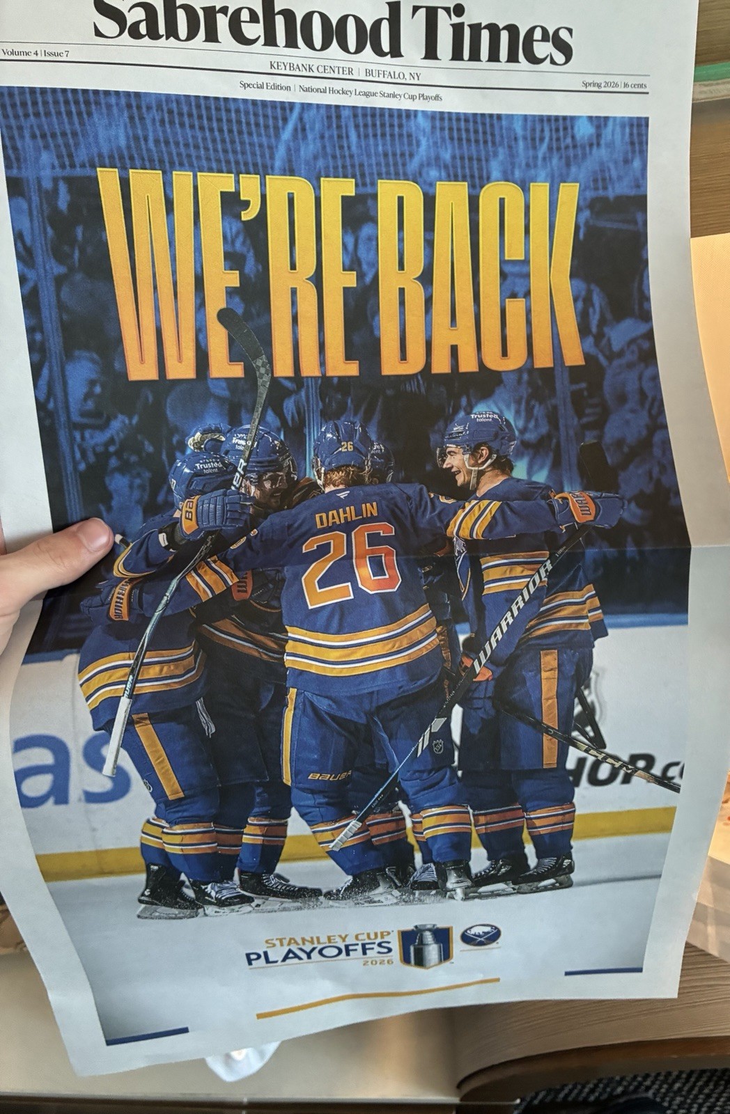 Sabrehood Times Buffalo Sabres SGA 4/6/26 vs Tampa Bay Lightning - News Paper