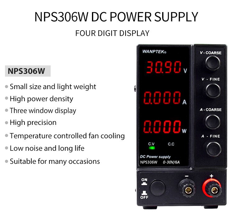 Adjustable 0~30V 0~10A DC Power Supply Lab Variable Regulated Bench Switching