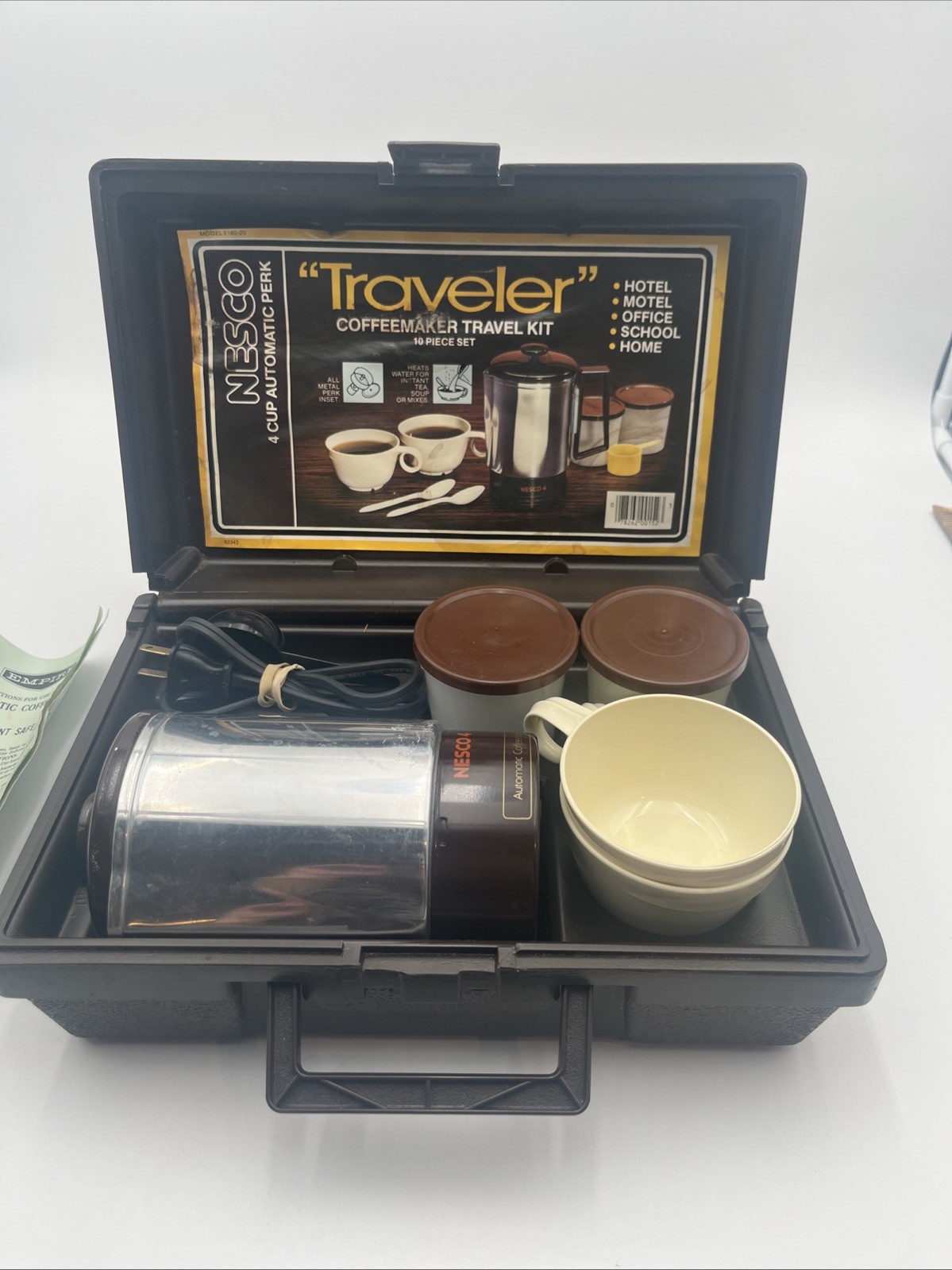 Vintage 70s Nesco "Traveler" 4 Cup Coffee Maker Travel Kit Camping mini kettle