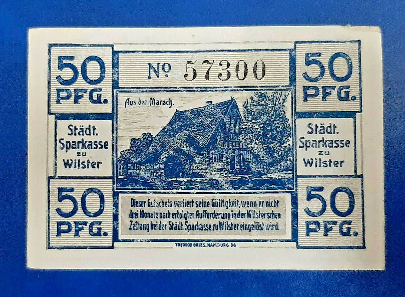 WILSTER NOTGELD 50 PFENNIG 1920 EMERGENCY MONEY GERMANY BANKNOTE (19495)