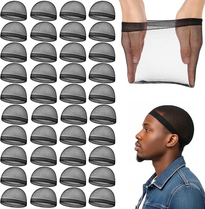 40 Pcs Silk Stocking Caps Breathable Wave Cap for Men Stretchy Skull Wave Lightw