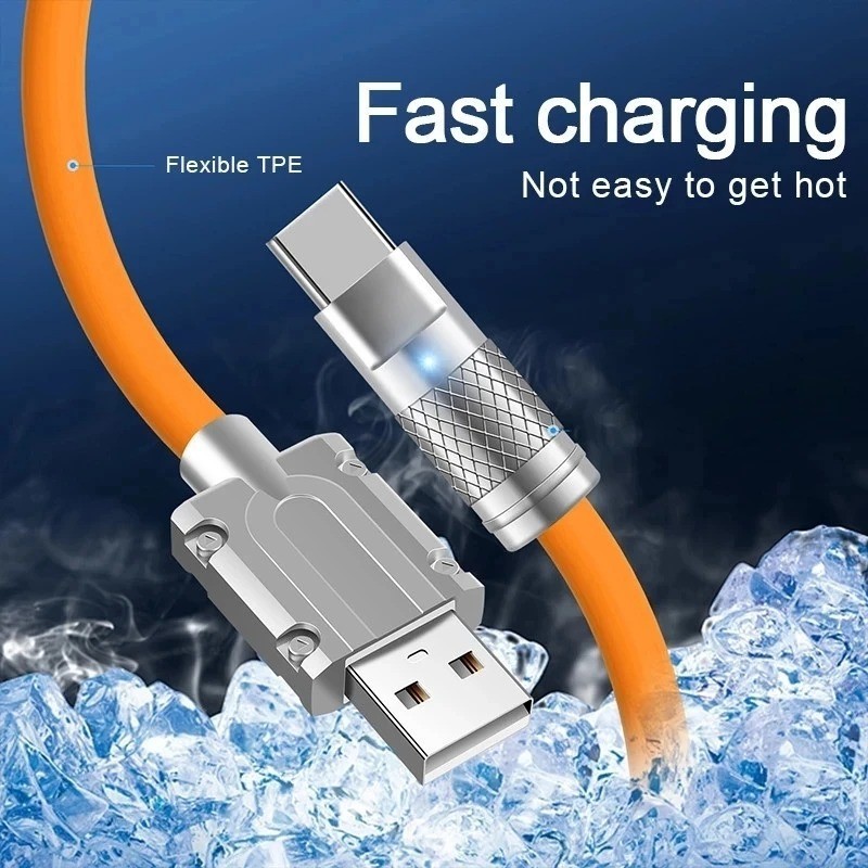 3 Pack 120W USB C Fast Charge Cable Liquid Silicone Type C Charger Cord