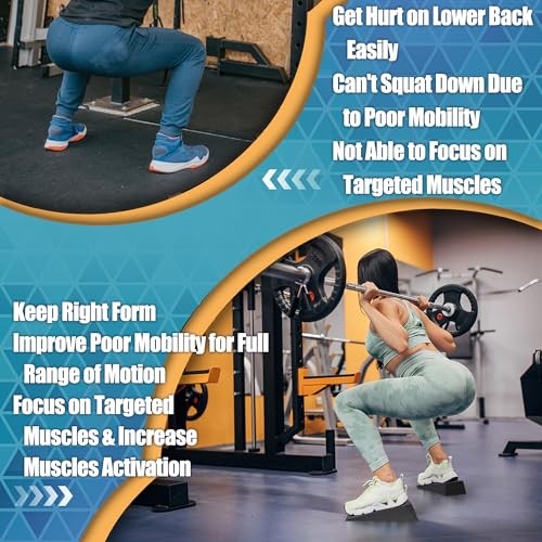 Squat Wedge for Prefessional Trainer: 2Pcs Squat Heel Wedge Block Protable