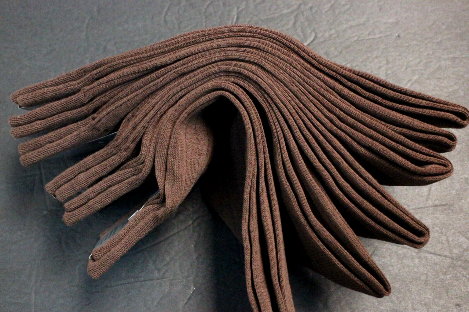 6 PAIRS MEN'S DRESS Work Socks SIZE 10-13 shoe 8-12 COTTON Brown tapue RIB