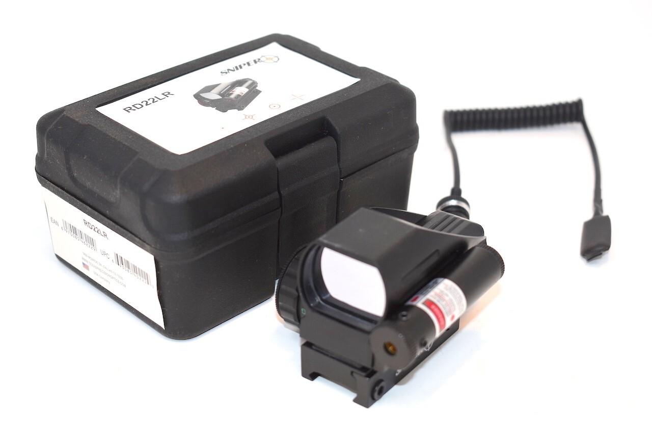 Sniper Holographic Red & Green Dot Laser Sight 4 Reticles with red laser