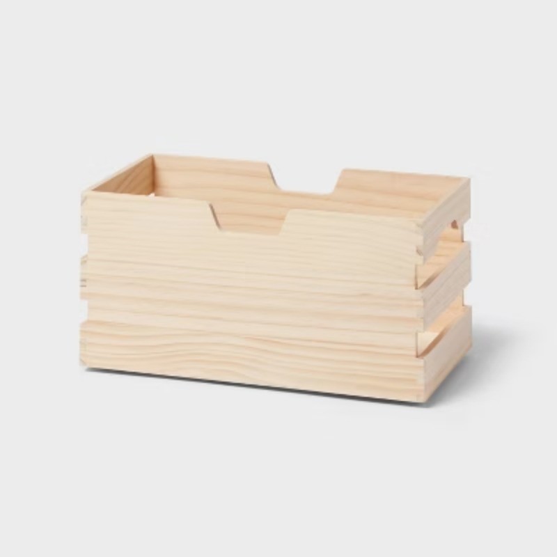 Narrow Wood Bin