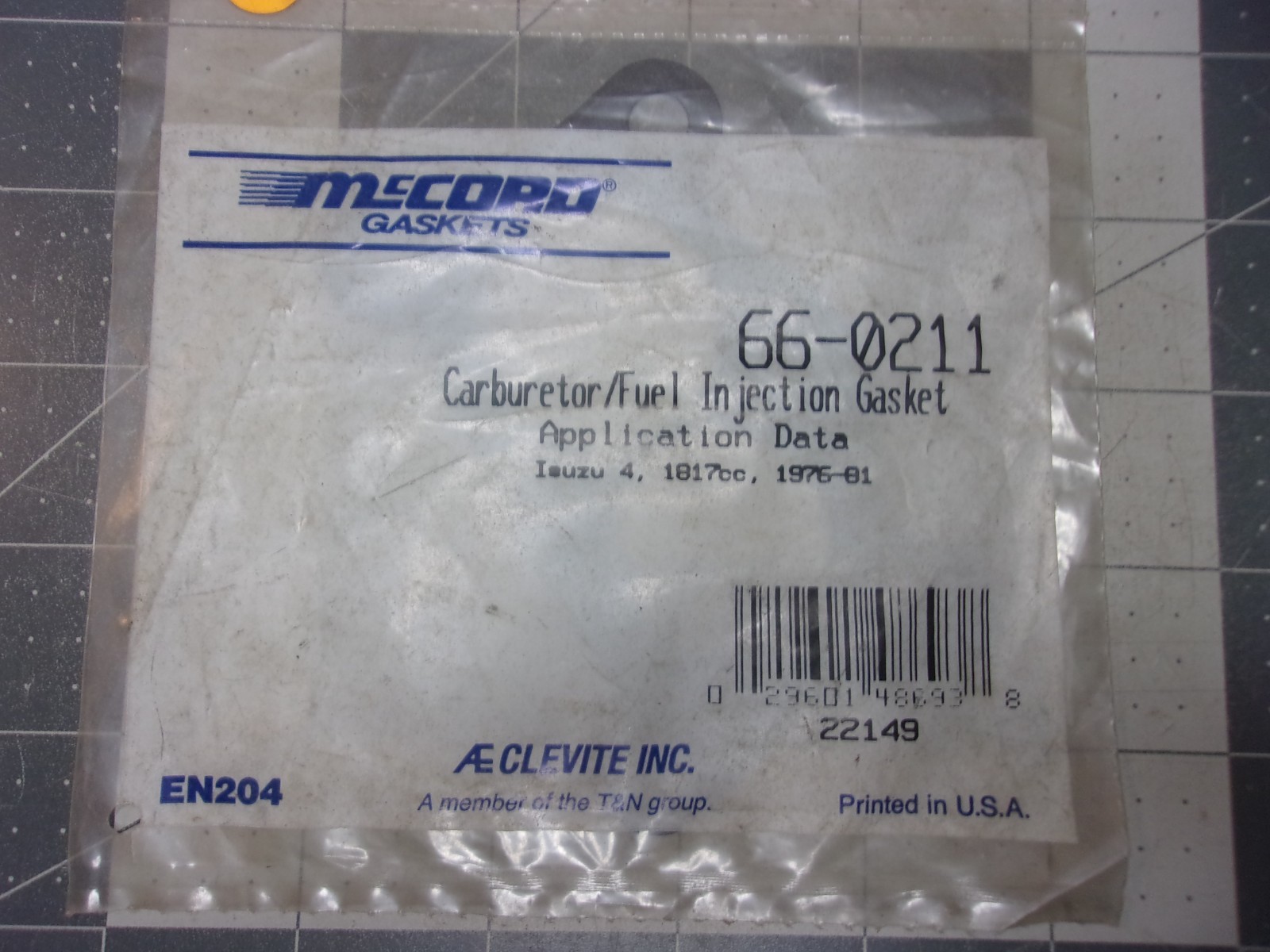 McCord 66-0211 Carburetor Mounting Gasket '76 - '81 Isuzu 4cyl 1817cc