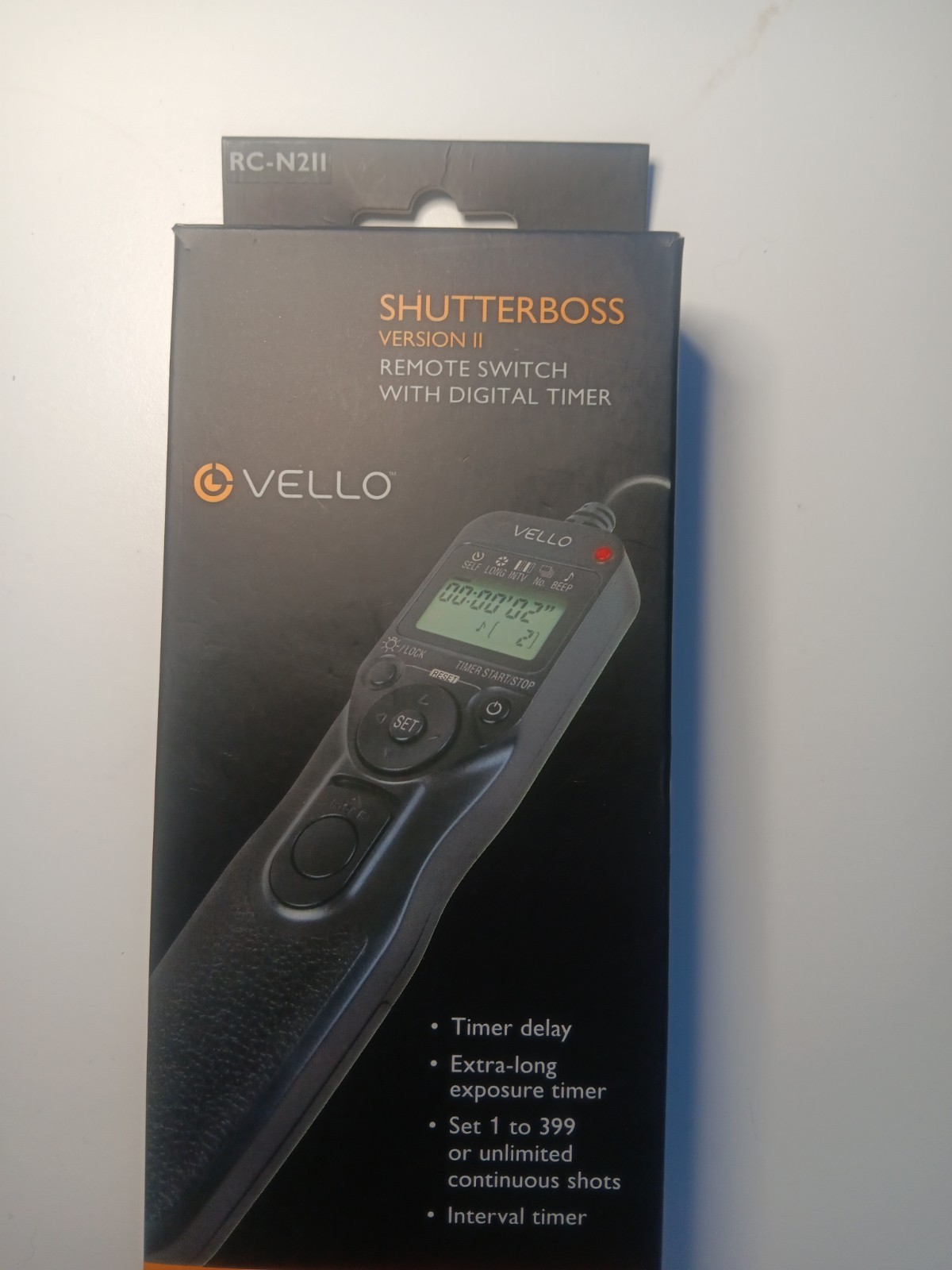 Vello Shutterboss V2 RC-C2II Remote switch digital intervalometer boxed Canon