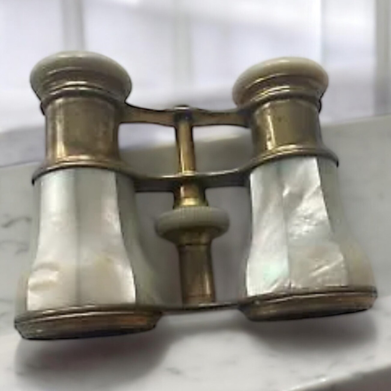 Antique Lemaire Fabt Paris Mother of Pearl Opera Glasses French Binoculars