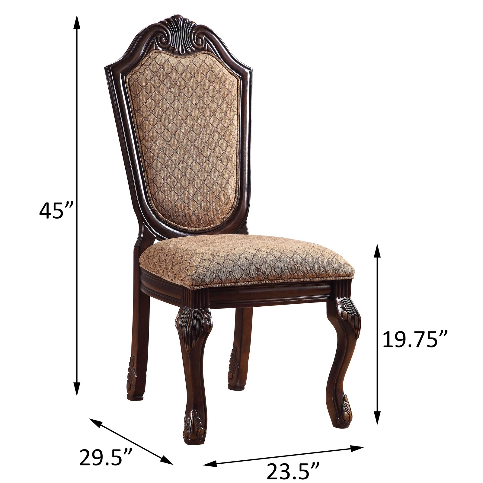Beige and Espresso Solid Back Side Chairs