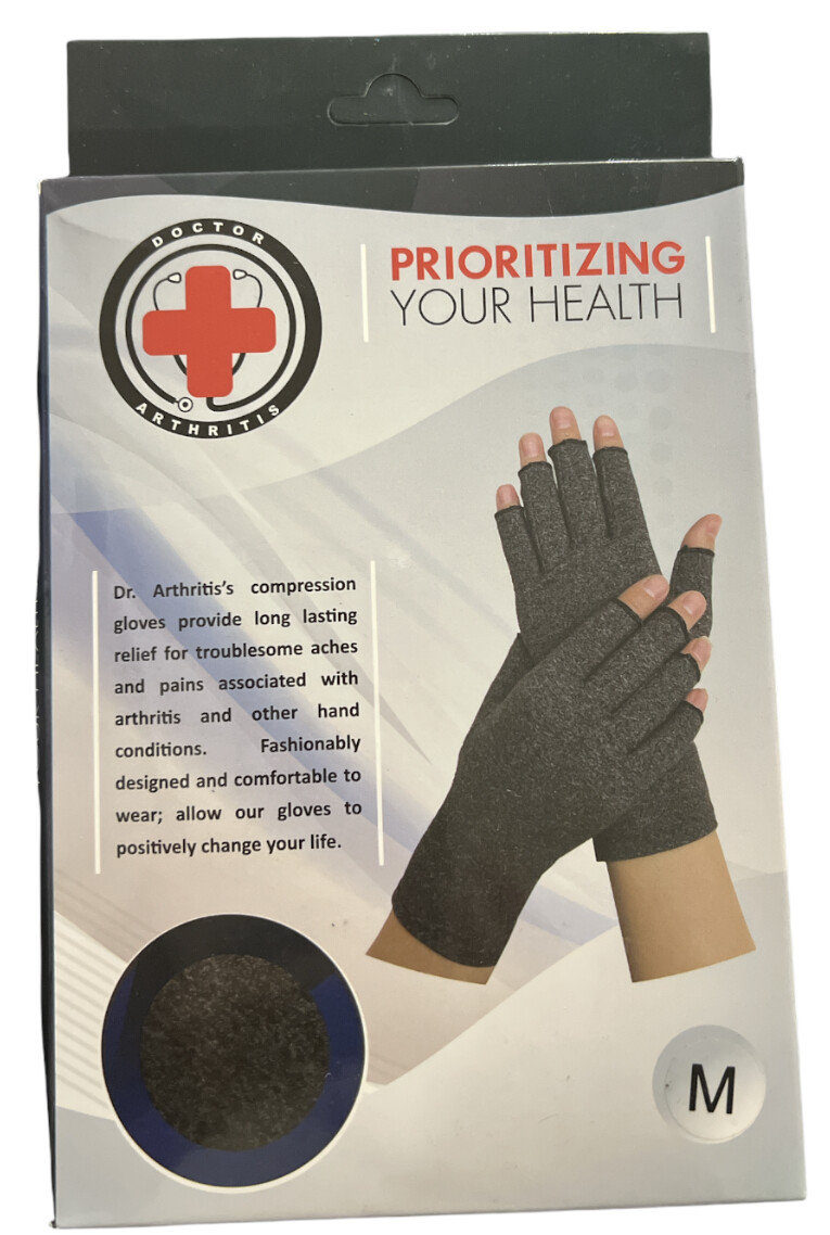 Arthritis Gloves Compression Gloves for Women & Men - 1 Pair Size M Gray