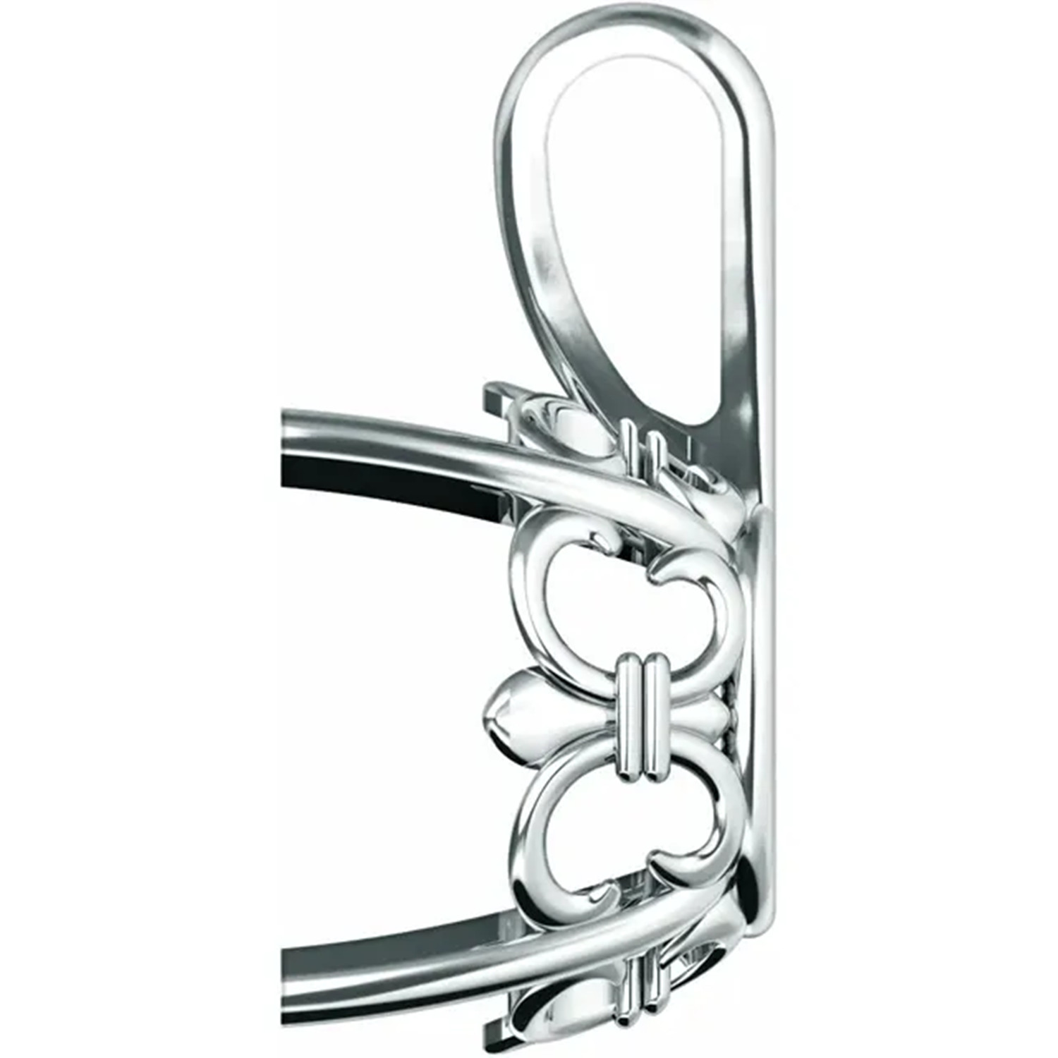 Pendant Mounting Oval Cut Solid 14K White Gold Fleur-De-Lis Design Setting USA