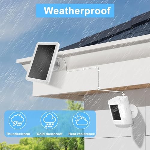 5W Solar Panel for Ring Camera, 2-Pack Solar Panel Charger white 1PCS