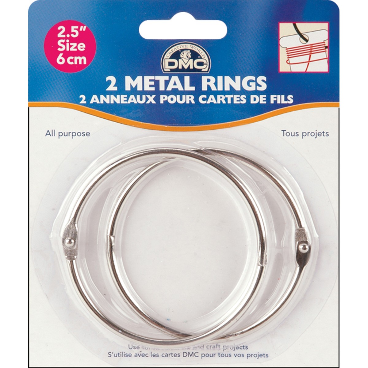 DMC 6110 Metal Rings 2.5"-2/Pkg