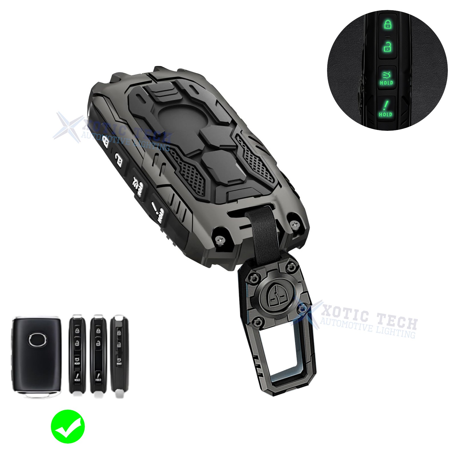Gunmetal Remote Zinc Alloy Key Fob Cover Holder For Mazda CX-9 CX-50 CX-70 CX-90