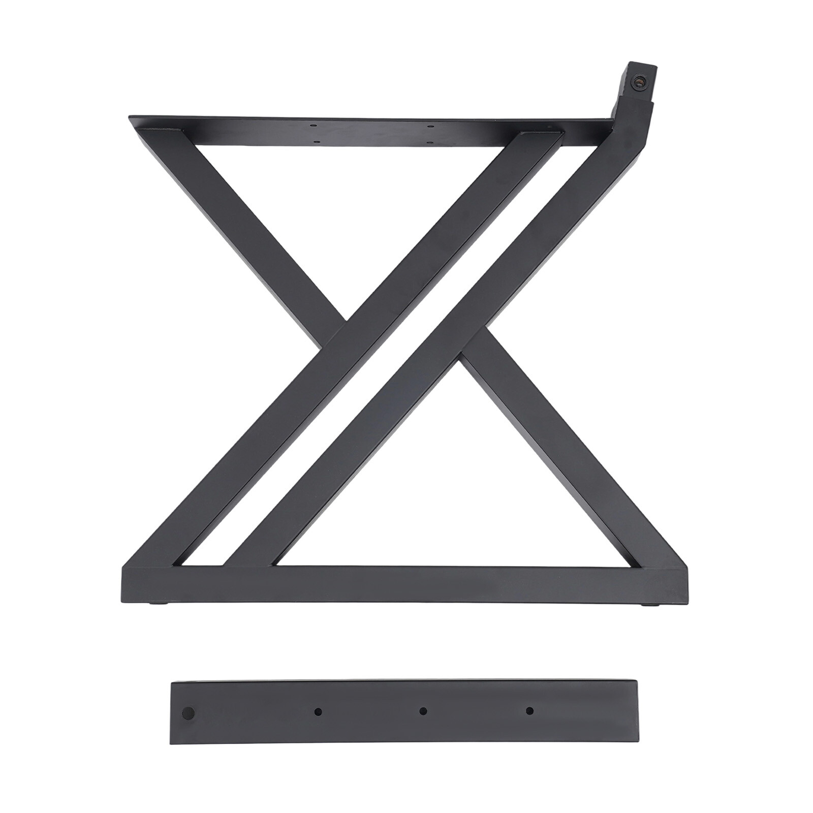 2PCS Bench Legs Z-Shaped Bench Legs with Backrest Bracket Bench Legs Black