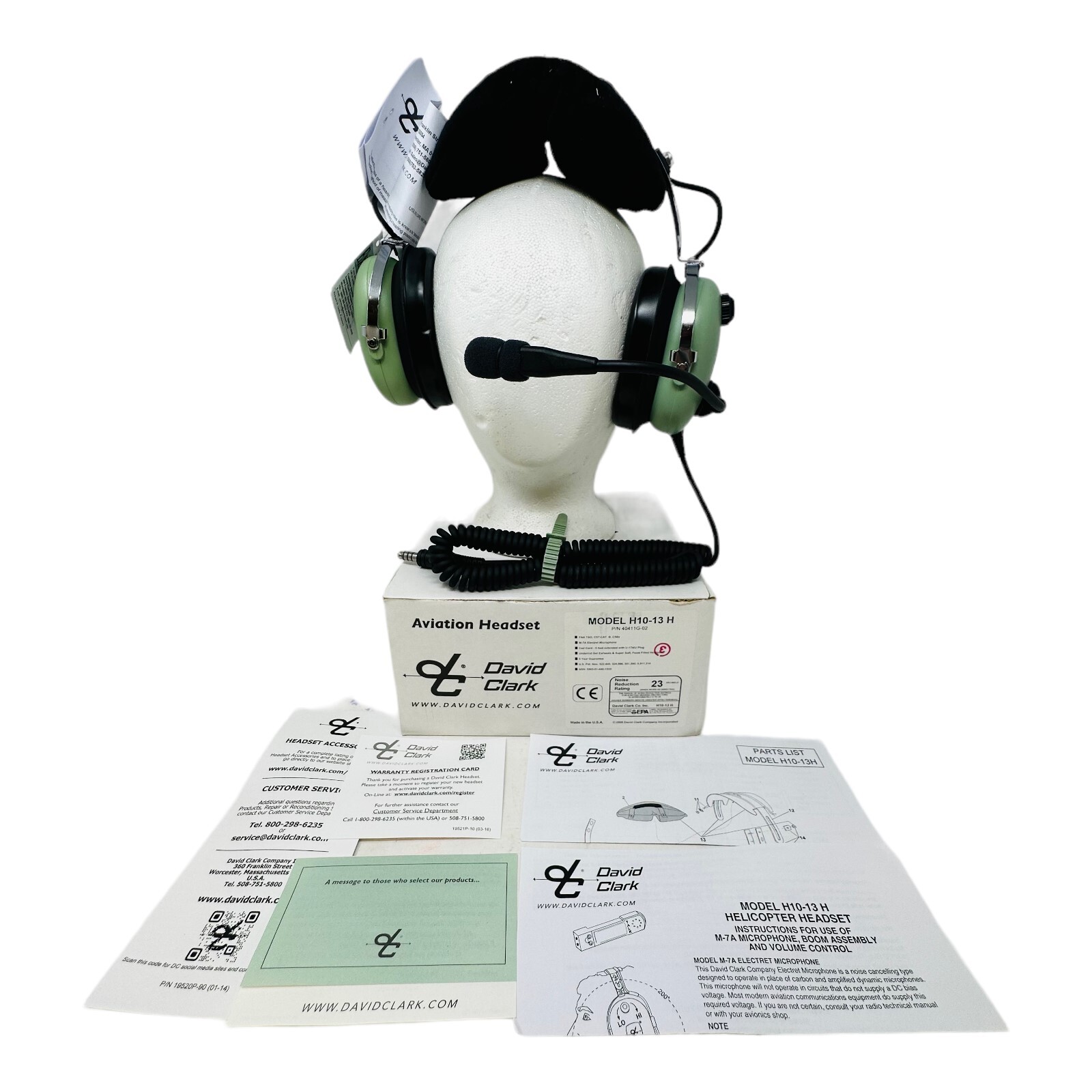DAVID CLARK MODEL H10-13H (P/N 12507G-45)HELICOPTER AVIATION HEADSET NEW IN BOX