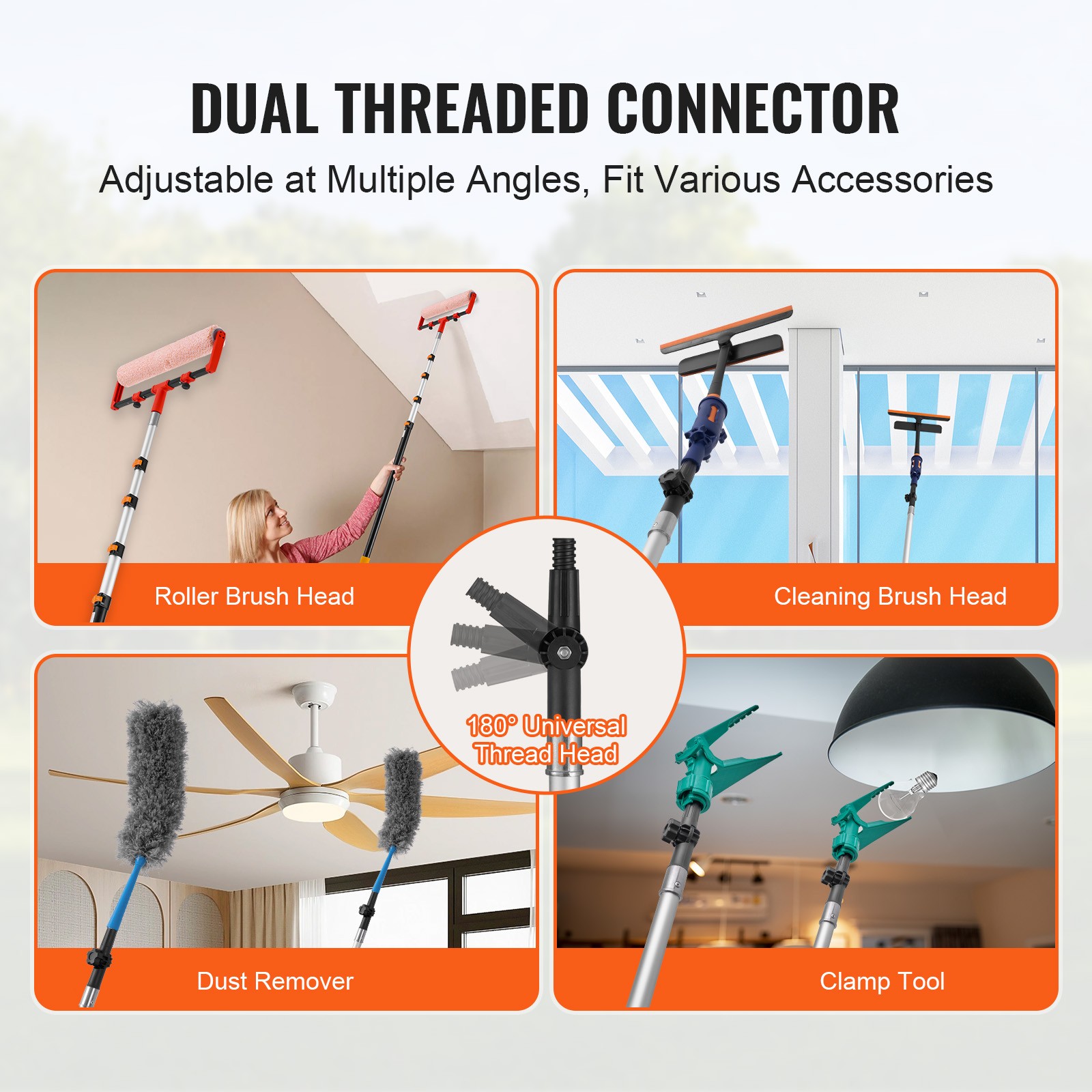 VEVOR Telescoping Extension Pole 7 to 30 FT Multi-Purpose for Painting Dusting