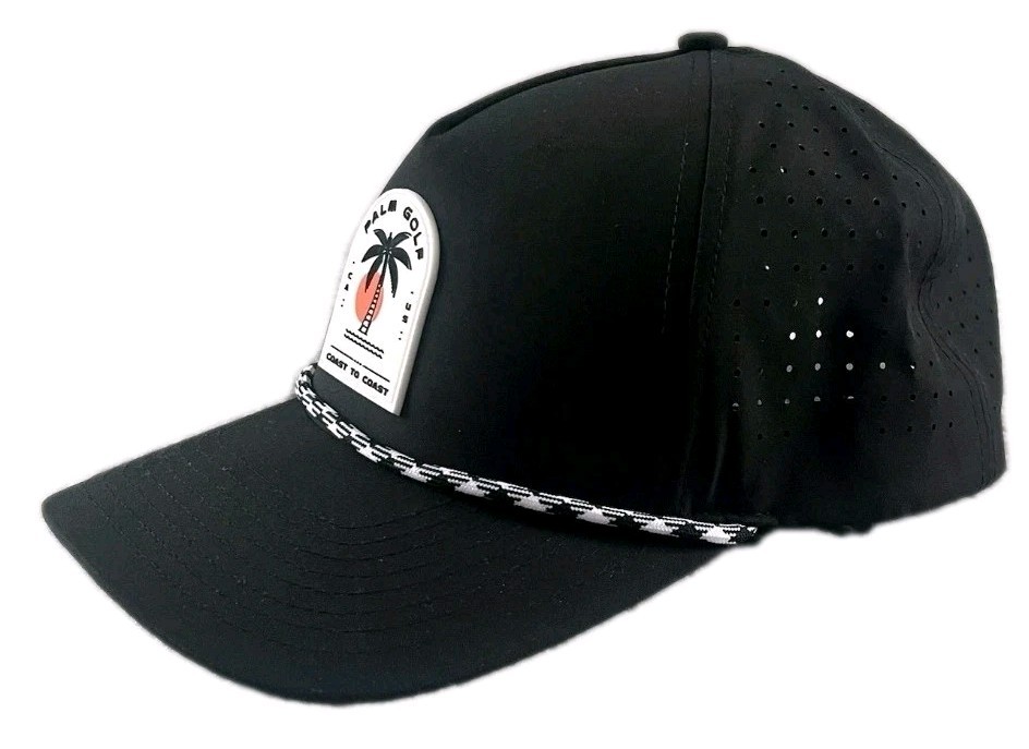 Palm Golf Men's Adjustable Nylon Performance Golf Hat Black