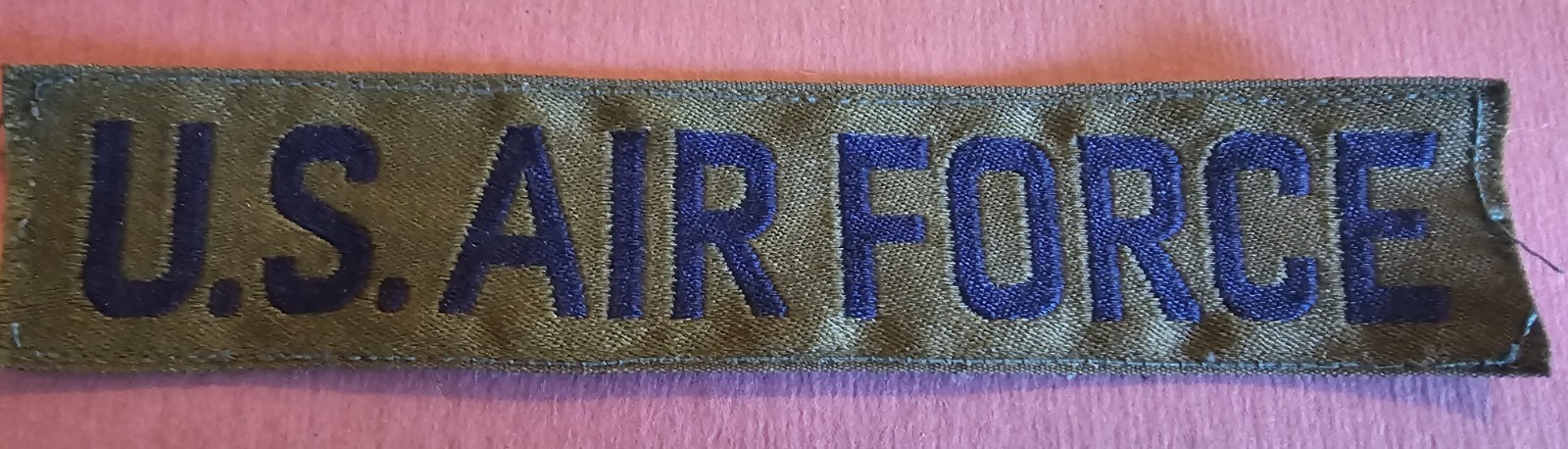 Vintage US Air Force Branch Tape Patch Blue Lettering OG Olive Drab Vietnam Cold