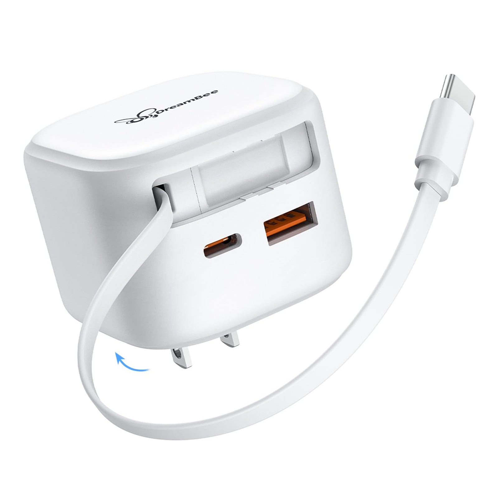 Retractable Wall Charger for iPhone 17, 3-Port USB Charger with Retractable T...