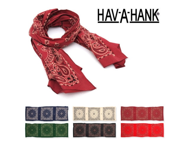 USA MADE HAVAHANK 66"(168cm)x22"(55cm)*PAISLEY BANDANA SCARVE WRAP NECK SCARF
