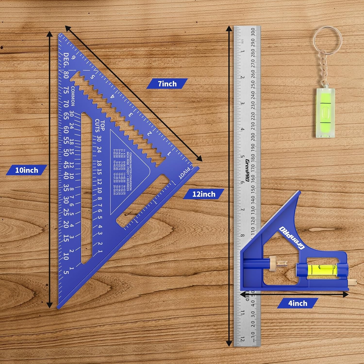 Combination Square and Carpenter's Square Tool Set, Carpenter's Square