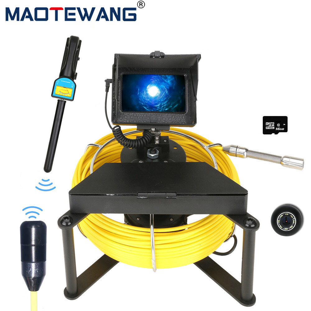 Sewer Pipe Inspection Camera with 512HZ Locator Drain Camera 4.3" Monitor 16GB