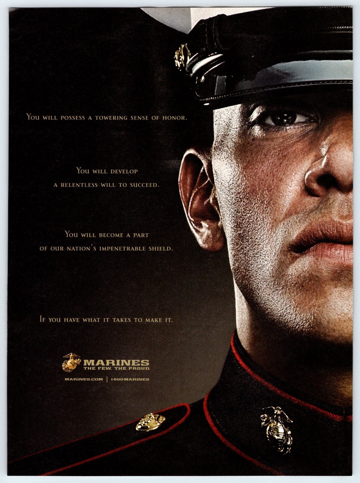 2007 UNITED STATES MARINES THE FEW THE PROUD 7.75"X10.5" Magazine Ad M640