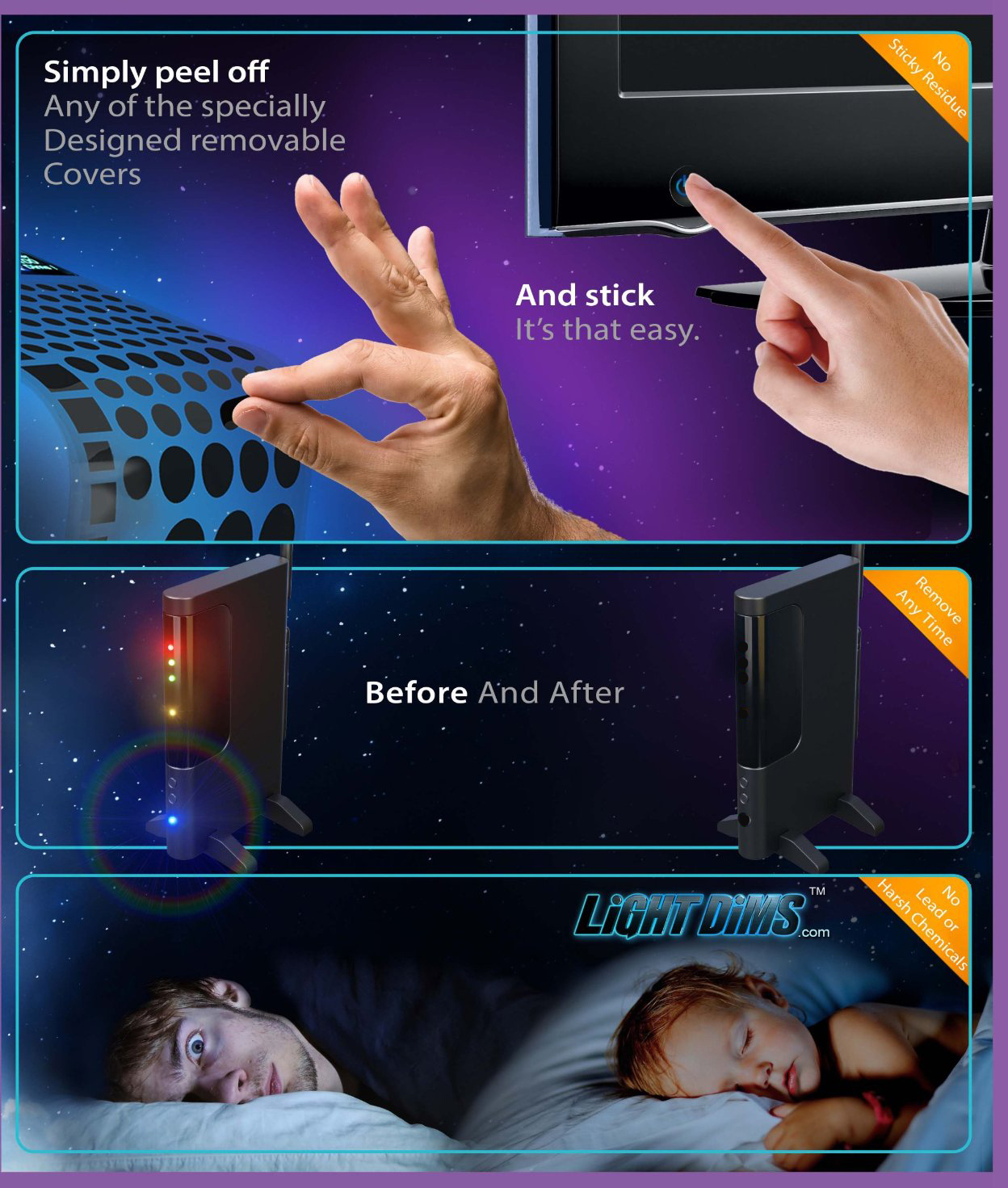 LightDims Sheet Black Out Edition Medium Size Customizable minimal Packaging